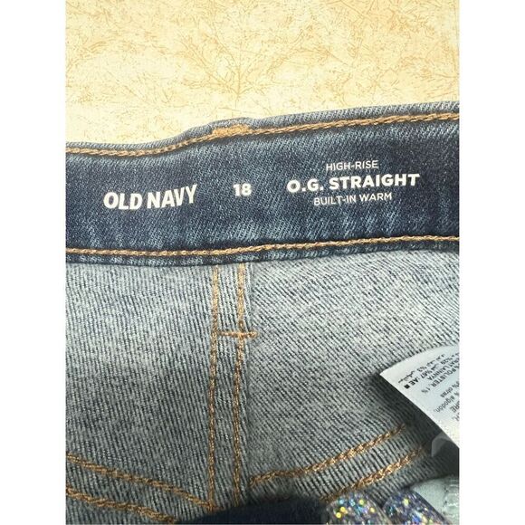 Old Navy Girls OG Straight-High rise-Button Fly Jeans Sz 18 NWT - Picture 4 of 8